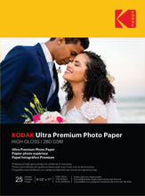 Load image into Gallery viewer, KODAK Ultra Premium Photo Paper High Gloss - 8.5 x 11 inches - 25 Sheets - diyphotopaper