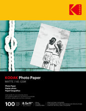 Load image into Gallery viewer, KODAK Photo Paper Matte - 8.5 x 11 inches - 100 Sheets - diyphotopaper