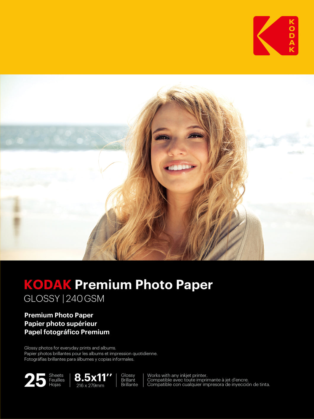 KODAK Premium Photo Paper Gloss - 8.5 x 11 inches - 25 Sheets - diyphotopaper