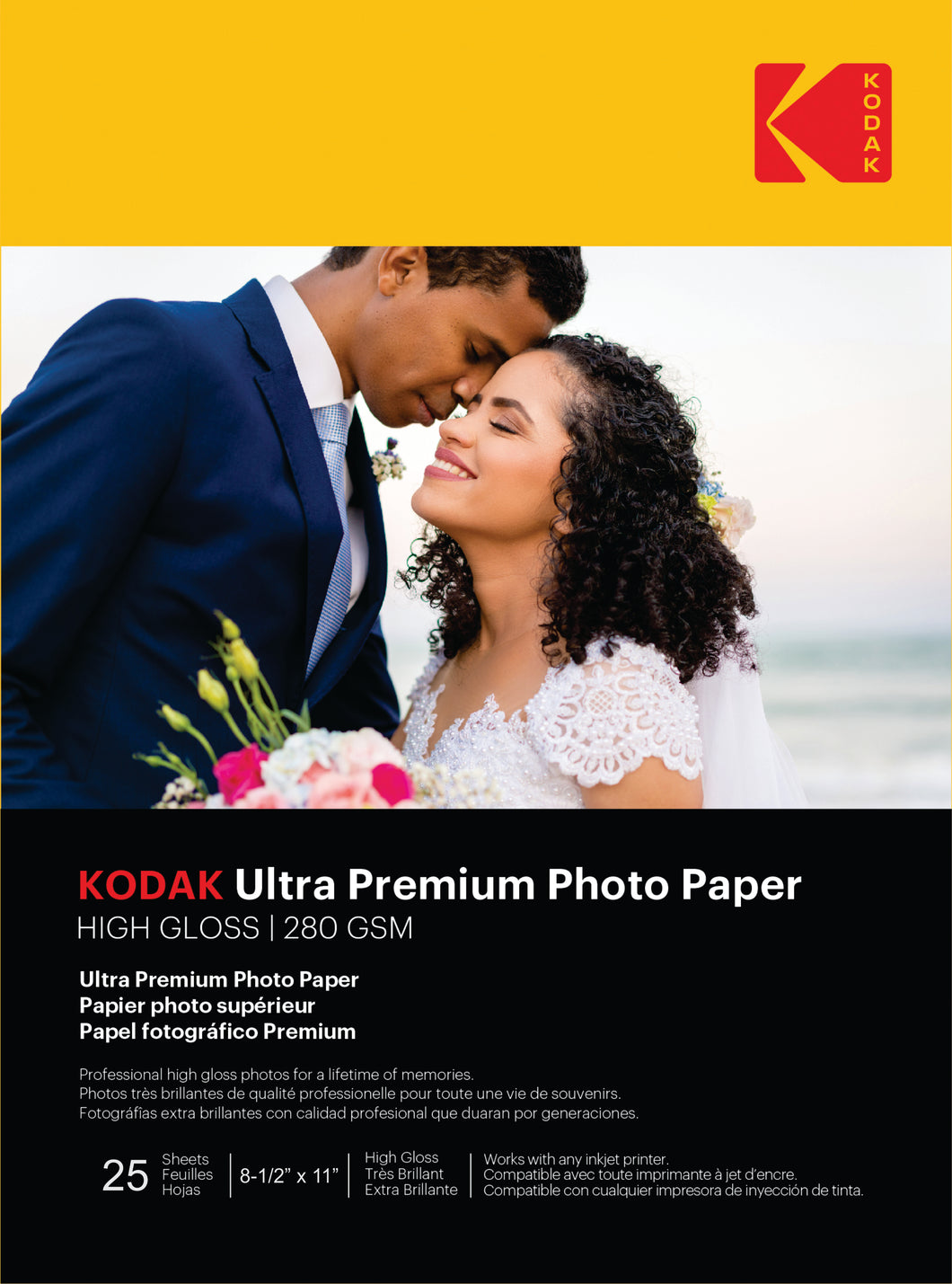 KODAK Ultra Premium Photo Paper High Gloss - 8.5 x 11 inches - 25 Sheets - diyphotopaper