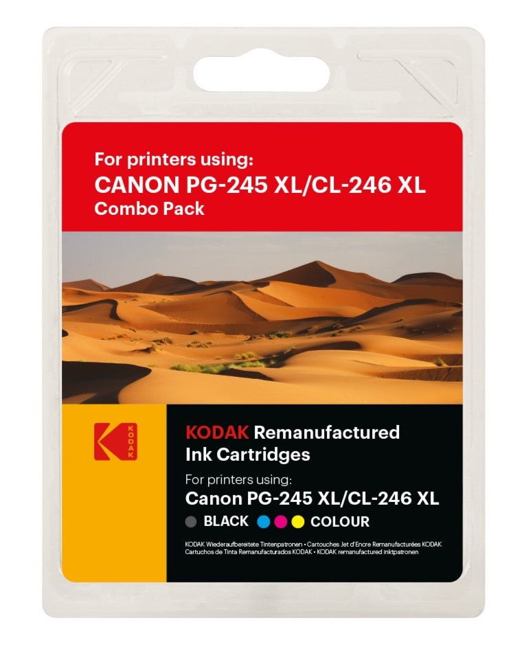 KODAK Replacement for Canon - Ink Cartridges - PG-245XL Black  & CL246XL Color - Combo Pack - diyphotopaper