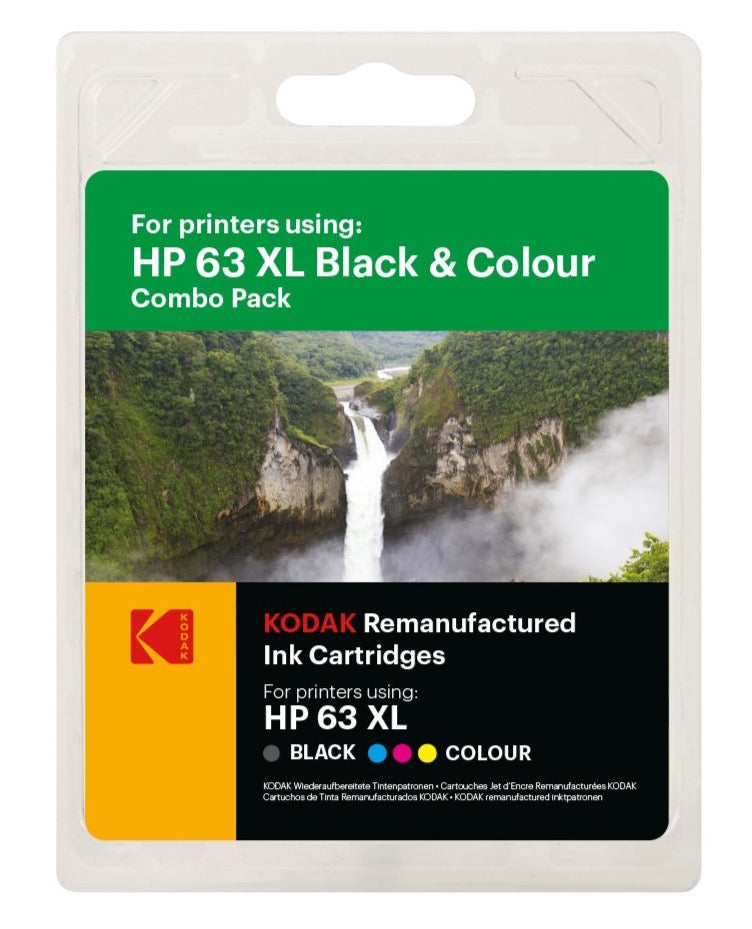 KODAK Replacement for HP -  Ink Cartridges  - HP63XL Black & HP63XL Color - Combo Pack - diyphotopaper