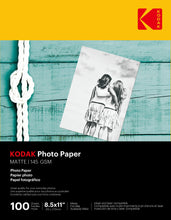 Load image into Gallery viewer, KODAK Photo Paper Matte - 8.5 x 11 inches - 100 Sheets - diyphotopaper
